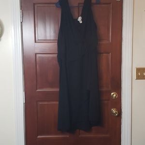 Black sleeveless empire waist dress